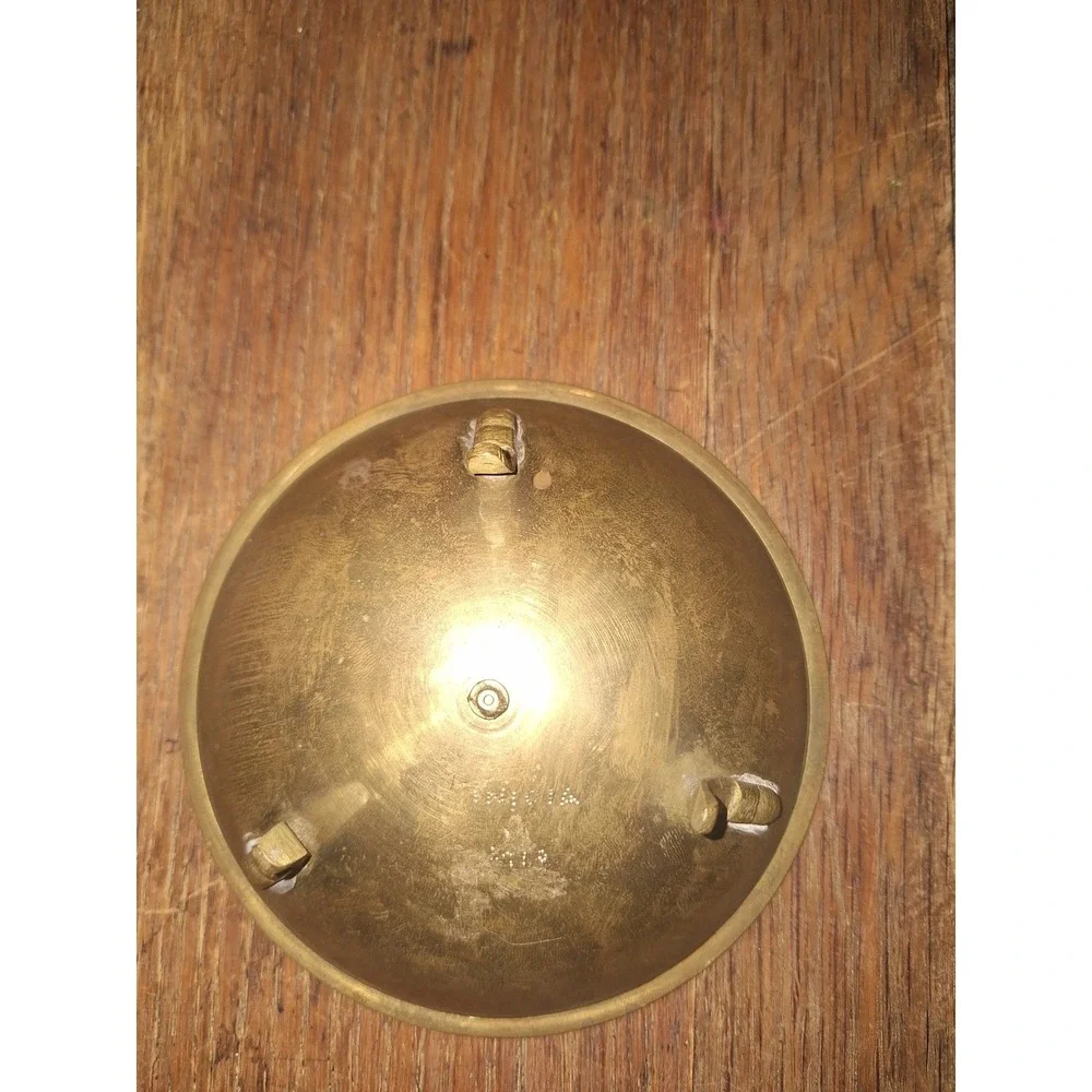 Vintage Etched Brass Footed Bowl India Floral‎ Trinket Dish Offering Bowl 4.5